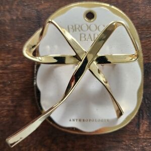 Anthropologie Gold Bow Broach Pin